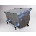 Benne Pélican métalique 225x126xH145 cm, 2500L, 4 roues