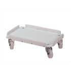 chariot plastique roulette alimentaire 60x40, BLANC chapes galva 400 kg