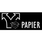 Autocollant PAPIER poubelle pour le tri des déchets de bureau, BLANC