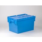 Euronorm Distributionsbehälter Deckelkiste 600x400x365 mm, 63 Liter, blau-blau