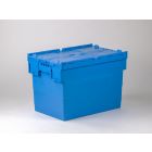 Euronorm Distributionsbehälter Deckelkiste 600x400x416 mm, 72 Liter, blau-blau