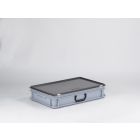 E-Line Kunststoffkoffer, 60x40x13,5cm, mit 1 Griff, stapelbar, grau