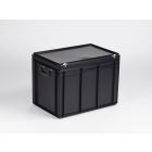 stapelbare Koffer schwarz 90 Liter,  600x400x440 mm  ESD Ausführung