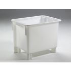 Bac plastique grande taille gerbable alimentaire 80x60x60 cm 70L BLANC