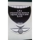 Autocollant pour conteneur à déchets, texte: LFJ