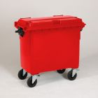 Conteneur à déchets 4 roues 660L 1370x784x1215 mm ROUGE