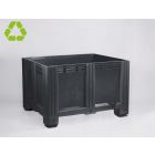 Palettenbox auf 4 Füßen, 120x100x78cm, 610 Liter, Recyclingmaterial HDPE