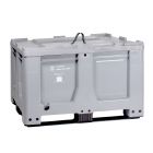 Palettenbox 610 Ltr,3 Kufen,grau, UN-begutachtet