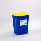 Fût plastique pour déchets hospitaliers DASRI 50L, BLEU/JAUNE