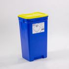 Fût plastique pour déchets hospitaliers DASRI 60L, BLEU/JAUNE