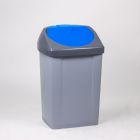 Poubelle plastique 60L push GRISE / BLEUE