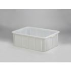 Stapelbarer Hygienebehälter 660x450x220 mm, 50 Liter, mit Muschelgriffen, Weiß