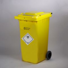 Hospital waste container with 2 wheels, 240 l, wth UN approval 