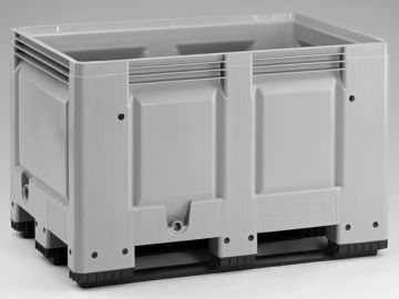 Palettenbox 535 L 1200x800x790 mm auf 3 Kufen, grau (pro Stück)