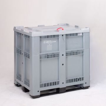 UN-Palettenbox 610 Ltr,3 Kufen,grau (pro Stück)