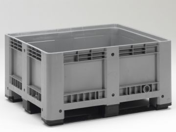 Kunststoff Palettenbox auf 3 Kufen, 120x100x60cm, 430 Liter, grau (pro Stück)