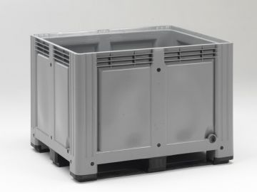 Kunststoff Palettenbox auf 3 Kufen, 120x100x87cm, 760 Liter, grau (pro Stück)