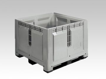 Kunststoff Palettenbox auf 3 Kufen, 120x120x87cm, 900 Liter, grau (pro Stück)