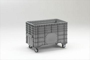 Großvolumenbehälter 104x64x70cm, 300l, 2 Lenk + 2 Bockr., perforiert (pro Stück)
