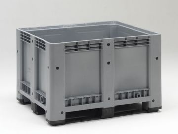 Kunststoff Palettenbox auf 3 Kufen, 120x100x78cm, 610 Liter, grau (pro Stück)