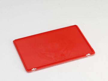E-line Scharnierdeckel aus Kunststoff mit Schnappverschlüssen 600x400 mm, Euronorm, Rot (pro Stück)