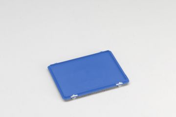E-line Scharnierdeckel mit Schnappverschlüssen 400x300mm, Euronorm, Blau (pro Stück)