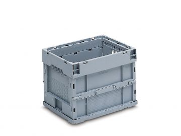 Faltbare Transportbox, 27 Liter, 400x300x300 mm, hellgrau