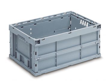 Faltbare Transportbox, 50 liter, 600x400x260 mm, hellgrau