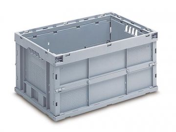 Faltbare Transportbox, 60 Liter, 600x400x300 mm, hellgrau