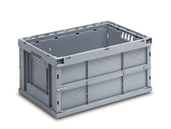 Faltbare Transportbox, 63 liter, 600x400x320 mm, hellgrau