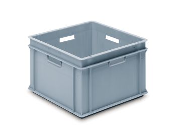 Bac plastique carré 35 litres 400x400x270 mm avec 4 poignées
