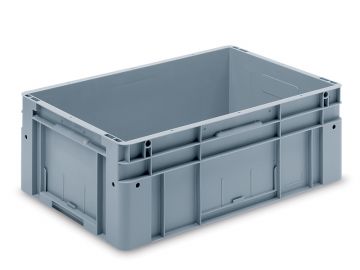 Eurotec Stapelbehälter 600x400x220 mm, 42 Liter, mit verstärktem Bodem, hellgrau