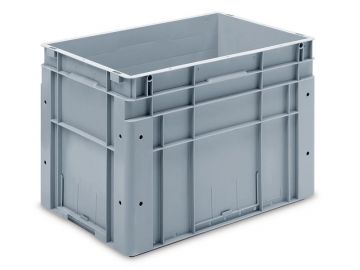 Eurotec Stapelbehälter 600x400x420 mm, 83 Liter mit Doppelboden, hellgrau