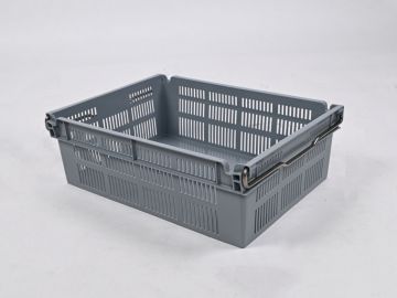 Behälter mit Stapelbügel 45 Liter, 600x400x237 mm, geschlossen, hellgrau