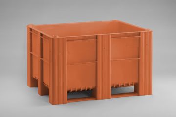 Palox plastique alimentaire 1200x1000x760 mm 630L 3 patins ORANGE