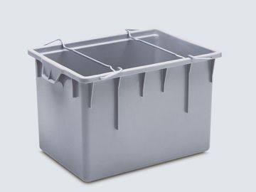 Nestbarer Behälter mit Stapelbügel 800x600x500 mm, 180 Liter, grau