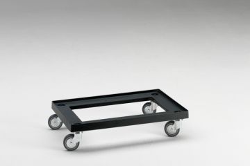 Kunststoffuntersetzwagen 60x40cm mit 4 Laufrollen, offen, schwarz (pro Stück)