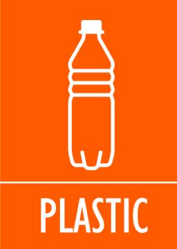 Self-Adhesive Label Set for Plastic Waste, Orange, for EcoMaxi & EcoMidi