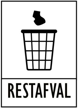 Self-Adhesive Label Set for General Waste, White, with Bin Icon, for EcoMaxi & EcoMidi