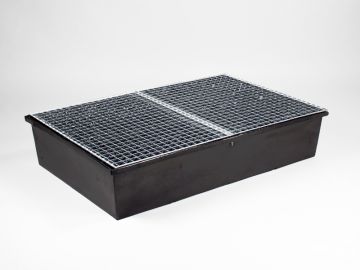 Auffangwanne 220 Liter, 1200x800x250 mm mit 2-teiligem Gitterrost (pro Stück)