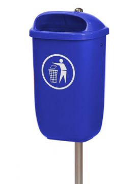 Kunststof city-afvalbak, 50 l. blauw