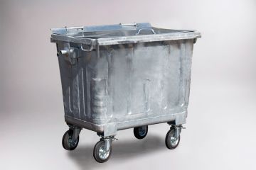 4-Rad Mülltonne aus Stahl, 660L, mit Stahl Deckel 1370x780x1245mm (pro Stück)