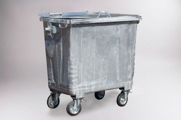 4-Rad Mülltonne aus Stahl, 770L, mit Stahl Deckel 1370x780x1370mm (pro Stück)