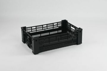 Obst- und Gemüsekiste, 600x400x190 mm, 34 Liter, schwarz