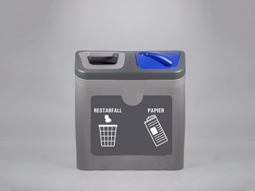 2-Fraktion-Mülltrennmöbel Restabfall & Papier
