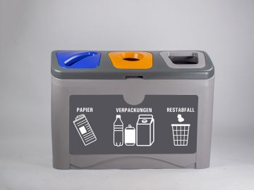 Waste separation station with 4x 50 liter waste bins