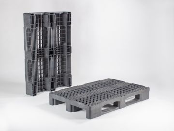 Kunststoffpalette 1200x800x160 mm, 3 Kufen, PO