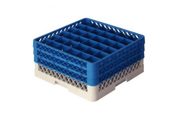Panier lave vaisselle 500x500x220 mm pour 36 verres à pied ø74 mm