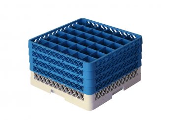 Panier lave vaisselle 500x500x260 mm pour 36 verres à pied ø74 mm