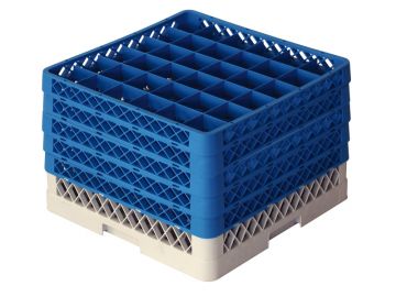 Panier lave vaisselle 500x500x300 mm pour 36 verres à pied ø74 mm